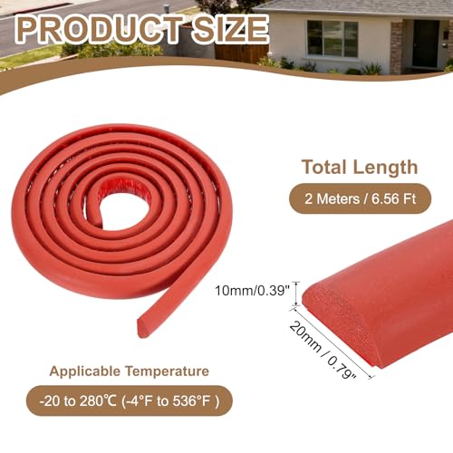 uxcell 6.56 ft Foam Backer Rod, 0.79" x 0.39" D-Shaped Solid Joint Filler, Foam Seal Strip for Caulk Saver, Rope Caulk Cement Crack Filler, Red - size: 6.56 ft x 0.79" x 0.39"