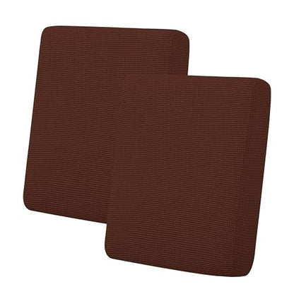 Easy-Going Stretch Individual Loveseat Couch Cushion Cover Sofa Cushion Furniture Protector Sofa slipcover Soft Flexibility with Elastic Bottom (2-Piece Loveseat Cushion Cover, Coffee) - color: Coffee, size: 2-piece
