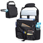 LUXJA Car Front Seat Organizer with Cover and Laptop Sleeve, Car Seat Organizer with Back Adjustable Straps, Black - color: Black