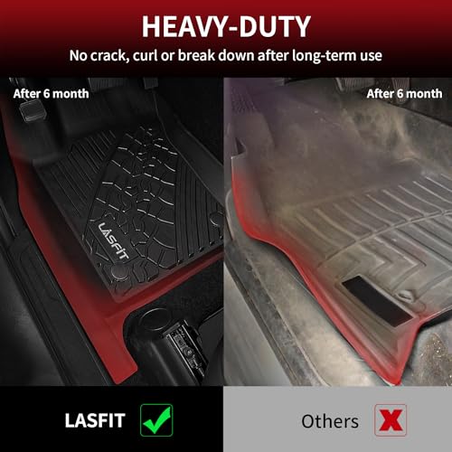 LASFIT Floor Mats for Jeep Grand Cherokee 2013-2015, for Dodge Durango 2013-2015 (Not for 6-seat), All Weather TPE Custom Fit Car Mats Floor Liners 1st & 2nd Row, Black - style: Grand Cherokee 2013-2015 Floor Mats