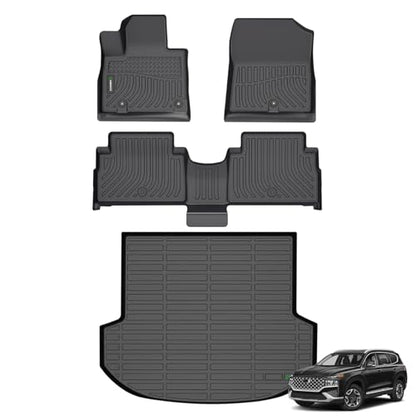 ANBINGO®Fit for Hyundai Santa Fe Hybrid Floor Mats 2021-2023/for Hyundai Santa Fe Plug-in Hybrid Car Mats 2022-2023 All Weather Mats for Santa Fe Hybrid TPE Car Rugs for Santa Fe PHEV Rubber Carpet - size: 21-23 Santa Fe Hybrid