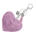 PATIKIL Rhinestone Keychains for Women, Cute Bling Heart Shape Purse Charm for Bag Handbags Car Keys - color: White-violet