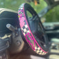 Western Steering Wheel Cover,Retro Western Cowboy Car Universal Steering Wheel Cover,Embossed Hand-Painted Leather Western Car Accessories, for Women Man, Anti-Slip Design Easy to Install (D) - color: D