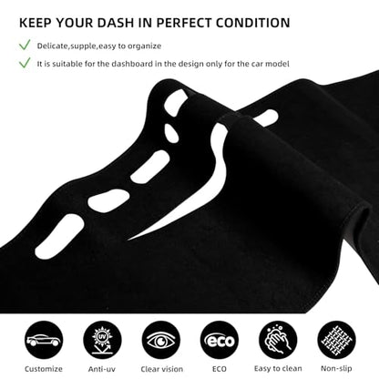 Dashboard Dash Cover Mat for Toyota Camry 2007 2008 2009 2010 2011 Polyester Custom Fit Toyota Camry Accessories Dash Cover (Camry 2007-2011, Black) - size: Toyota Camry 2007-2011