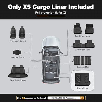 Cargo Liner Compatible with BMW X5 2014-2018 | AOMSAZTO All Weather Back Trunk Mat Rear Trunk Liner Cargo Mat Cargo Tray for 2014-2018 BMW X5 - color: X5 2014-2018, size: Cargo Liner
