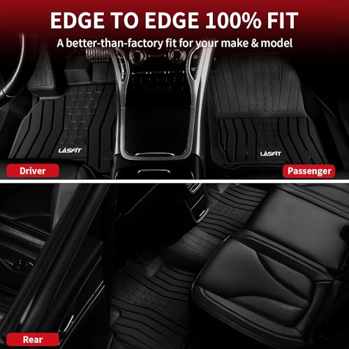 LASFIT Floor Mats for 2019-2023 Lincoln Nautilus & 2016-2018 Lincoln MKX, Custom Fit Full Coverage TPE Floor Liners, All Weather Front Rear Set, Black - size: 2016-2018|For MKX|2019-2023|For Nautilus|Floor Mat