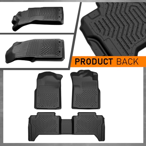 G-PLUS Floor Mats Compatible with Toyota Tacoma 2005-2015 Double Cab All Weather Full Cover Protection TPE Car Floor Cargo Liners Accessories 3 Piece,Black - size: 2005-2015 |Fit Toyota Tacoma Double Cab| 3PCS