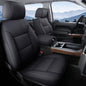 Coverado Chevy Silverado Seat Covers Full Set, Faux Leather Car Seat Covers Fit for 2014-2018 1500, 2015-2019 2500HD 3500HD Chevy Silverado GMC Sierra Crew Double Extended Cab (Black) - color: Black, size: FullSet(2014-2018)
