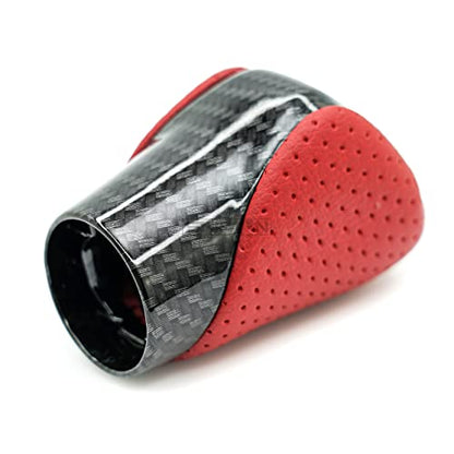 Gear Shift Knob Shifter for Lexus ES GS GX IS-300 NX RC RX 200t 300 350 450h 450hL 350L Nuluxe F-Sport OEM Style Replacement (Circuit Red Leather/Carbon Fiber Pattern) - color: Circuit Red Leather / Carbon Fiber Pattern