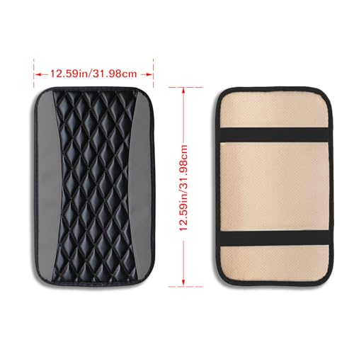 Auto Center Console Pad, Universal Waterproof Armrest Seat Box Cover, Car Interior Accessories, Leather Auto Armrest Cover Protector for Most Vehicle, SUV, Truck (Gray)
