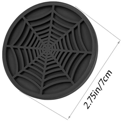 4 Pack Car Cup Holder Coasters, Cute and Creativity Cup Holder Insert Coaster Car Interior Accessories-2.75 inch Silicone Anti Slip Spider Web Car Coaster-Universal - color: Black2