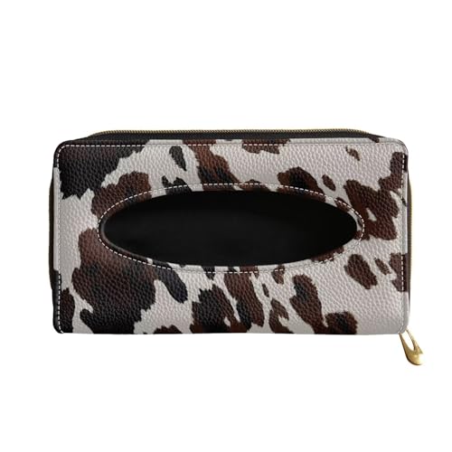 Biyejit Car Tissue Holder, Cow Hide Print Car Visor Napkins Box Holder, Tissue Dispenser for Car Decoration, Suitable for Most Cars, 1 Pack - color: Cow Hide Print, size: 1 Pack