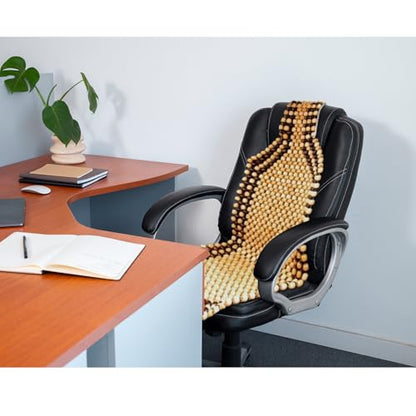 ZONETECH Wood Beaded Seat Cushion 4-Pack - Premium Quality Massaging Double Strung for Stress-Free Driving All Day,Universal Fit for Vehicles and Office Chairs - size: 4 PACK