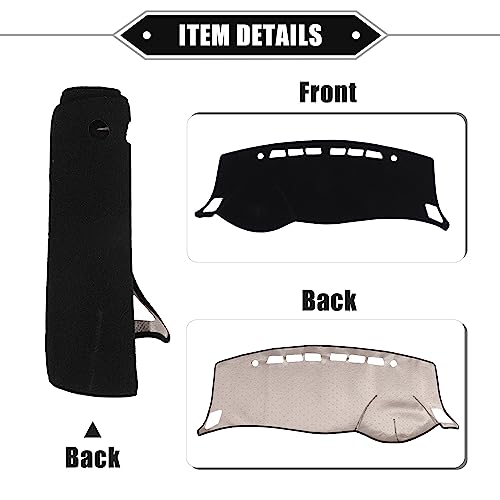 Car Dashboard Cover Mat Compatible for Nissan Sentra 2013-2019, Protective Polyester Black Center Console Interior Trim Dash Board Mat