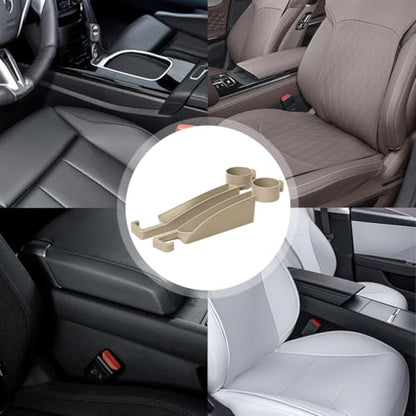 2PCS Car Seat Gap Filler, Multifunctional Vehicle Seat Side Gap Plug Blocker with Cup Holder & Storage Slot, No Drop Automotive Console Crevice Stopper, Universal for Truck SUV Van (Beige) - color: Beige