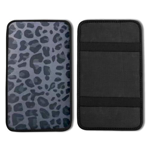 Leopard Vehicle Center Console Armrest Cover Pad,Cheetah Car Accessories Soft Middle Console Cushion Pad,Auto Arm Rest Mat Decor Leopards Gifts for Women Men Dad for Most Vehicle SUV Truck - color: Grey Black Leopard