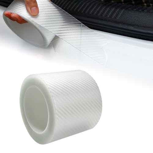 Car Door Edge Guards Door Sill Protector, 4In x 32.8Ft Door Entry Carbon Fiber Vinyl Wrap Film, Anti-Collision Bumper Guard Door Sill Scratch-Resistant Tape for Vehicle - color: 4.0 × 32.8 ft