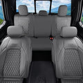 Coverado Ram Car Seat Covers Fullset, Leather Gray Car Seat Covers for Dodge RAM 1500 Compatible with 2010-2023 2500 3500 Crew/Mega Cab - color: Gray, size: Curved Front&Flat Rear