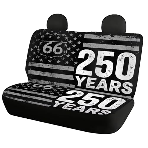 AFPANQZ Car Seat Cover for Rear Bench Seat, 250 Years Print Automotive Back Seat Protector Dogs Pets Seat Cushion for Trucks Vans SUVs Universal Fit - color: 250 Years Print