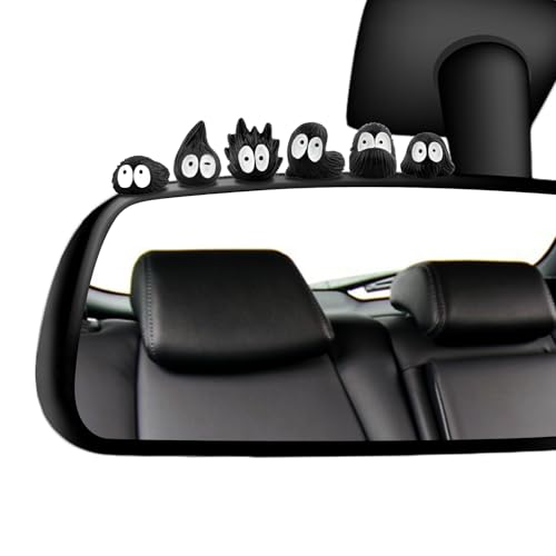 RAPUDA Cute Soot Sprites,35 Pcs Automotive Interior Decoration Accessories for Car Rearview Mirror and Dashboard,Cute Anime Decor for Home Garden Office,Funny Ornament Gifts(Black) - color: Black Varied Soot Sprites