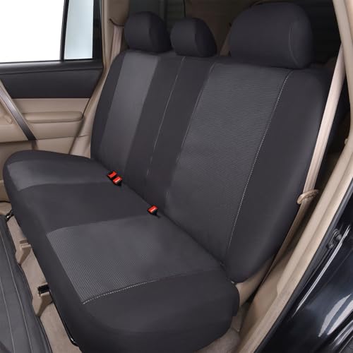 Flying Banner Car Seat Covers Full Set Universal fit Most Car,Truck,SUV and Van Comfortable Airbag Compatible Jacquard & Polyester (Full Set - Low Back, Black Black) - color: Black Black