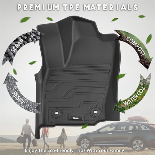 KARPAL Floor Mats Fit for Toyota Tacoma 2024-2026 Double Cab Auto Trans (Not Hybrid), Custom Fit All Weather TPE Floor Liners, 1st&2nd Row Mat, Tacoma TRD/SR/SR5/limited Accessories - style: 2024-2026 | For Toyota Tacoma Double Cab | 1st & 2nd Row