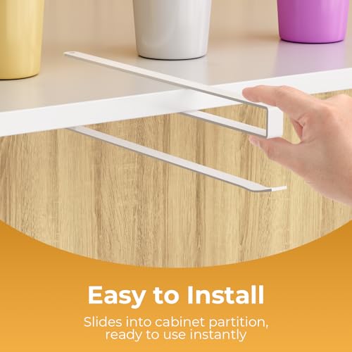 2 PCS Tumbler Lid Organizers, Ample Lid Capacity Up to 30 Lids, No Adhesive No Drill Yeti Lid Organizer Holder Inside Cabinet, Space-Saving Stanley Tumbler Cup Lid Holder Organizer for Kitchen - color: White