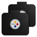 FANMATS NFL - Pittsburgh Steelers 2 Rear Seat Utility Mats | Black | 14"x17" | Circular Steelers Primary Logo