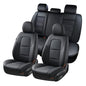 Coverado Car Seat Covers Full Set, 5 Piece Car Seat Protector with Removable Headrest, Nappa Leather Breathable Front Rear Seat Cushion Side All Wrapped Universal Fit Truck Automotive Most Cars Black - color: Nappa-Black, size: Full Set
