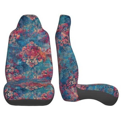 Stain Resistant Car Seat Cover Boho Aztec Bucket Seat Covers Non-Slip Seat Protector Cloth Seats, Van, Truck, SUV, Sedan Modern Blue Seat Protector - color: Boho Aztec