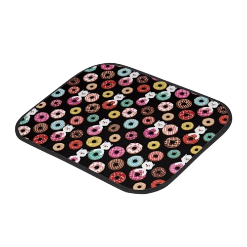 Alpaca Donut Black Automotive Floor Mats Front and Rear Car Mat Carpet Set 4 Pcs Fit for SUV,Vans,sedans,Trucks - color: Alpaca Donut Black