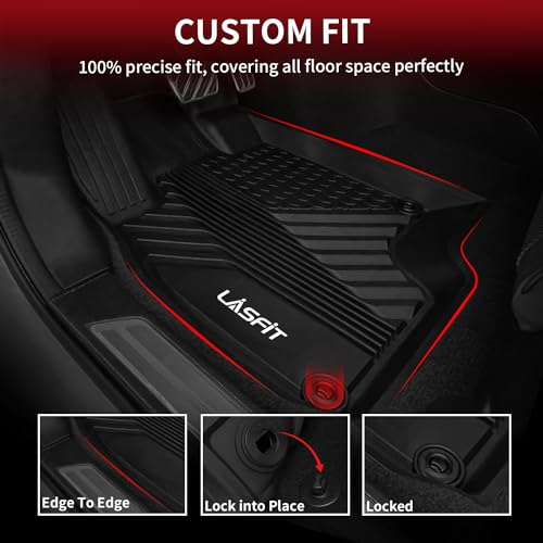 LASFIT Floor Mats for Acura RDX 2019-2026 All Weather Floor Liner TPE Custom Fit Car Mats for Acura RDX 1st & 2nd Row Mats Tasteless Durable and Easy to Clean Black - size: 2019-2025 | For Acura Rdx | 1st & 2nd Row