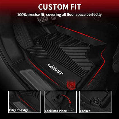 LASFIT Floor Mats for Acura RDX 2019-2026 All Weather Floor Liner TPE Custom Fit Car Mats for Acura RDX 1st & 2nd Row Mats Tasteless Durable and Easy to Clean Black - size: 2019-2025 | For Acura Rdx | 1st & 2nd Row