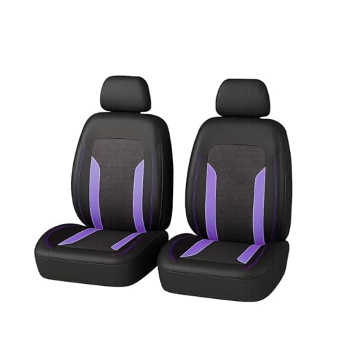 Car Seat Covers, Breathable Split Anti-Slip Vehicle Front Seat Protector with Removable Headrest Guard, Automotive Interior Chair Protective Covers, Universal for SUV Automobile Truck (Purple) - color: Purple, size: 4PCS