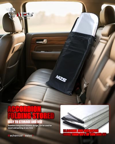 MZS Windshield Sun Shade Compatible with Tacoma 2016-2023, Foldable Truck Sun Shade Shield with Storage Pouch, Front Window Visor Sunshade for Interior Protector - size: Tacoma 2016-2023