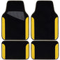 CAR PASS Waterproof Universal Fit Car Floor Mats, Car Mats Fit for SUV,Vans,sedans, Trucks,Set of 4pcs Car Carpet with Driver Heel Pad (Black and Yellow) - color: Black and Yellow