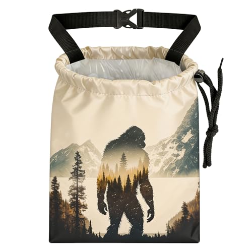 Bigfoot Mountains Forest Car Trash Bag - Waterproof Car Trash Bag Hanging Leakproof Car Garbage Bag - Washable Reusable Trash Bag For Car Interior Hanging Organizer Storage Vehicle Travelling Camping - color: Bigfoot Mountains Forest