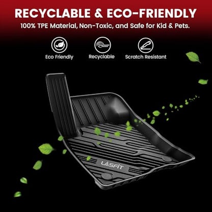 LASFIT Floor Mats for Ford F250 F350 F450 2017-2026 Crew Cab Front Bucket Seat (Not Fit Row Bench Seating) Floor Super Duty All Weather Protector TPE Car Floor Liner, only 1st, 2pcs Black - style: 2) SuperDuty| 17-26 | 1st Row Carpet Floor Only