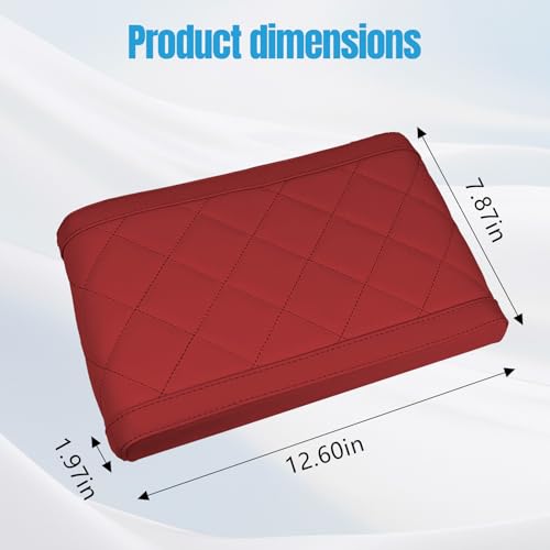Hovom Car Center Console Armrest Pillow, 12.6"×7.87"×1.97" Leather Arm Rest Cover for Cars, Soft Comfortable Auto Armrest Cushion Pad, Vehicle Middle Console Cover, Car Accessories (Wine Red) - color: Wine Red