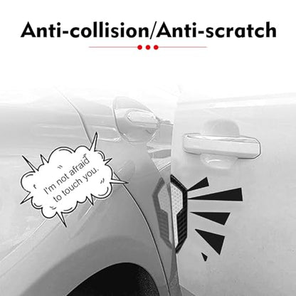 4 PCS Car Door Edge Guard Stickers, 4.72" x 1.18" Reflective Anti-Collision Car Side Strips, Self-Adhesive Waterproof Paint Protection Decals, Universal for Cars Trucks SUVs (White) - color: White