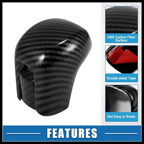 Gear Shift Knob Cover Automatic Transmission Lever Trim for Honda Civic 10th Gen 2016 2017 2018 2019 2020 2021 ABS Carbon Fiber Pattern Black Durable Material
