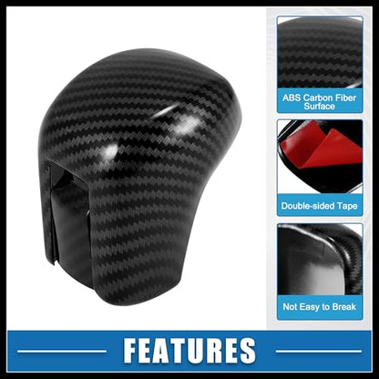 Gear Shift Knob Cover Automatic Transmission Lever Trim for Honda Civic 10th Gen 2016 2017 2018 2019 2020 2021 ABS Carbon Fiber Pattern Black Durable Material