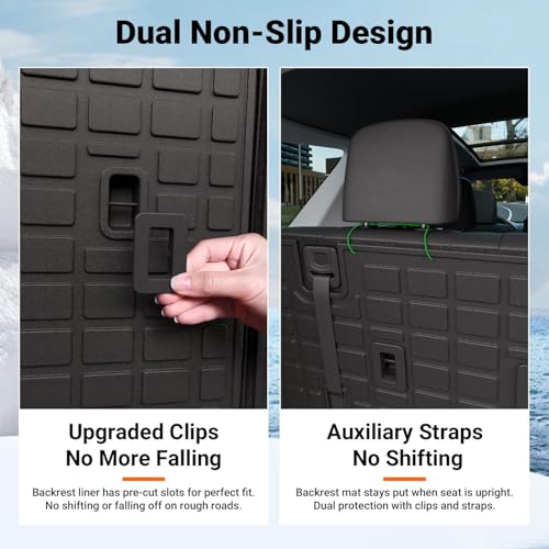 powoq Floor Mat Compatible with 2023-2026 Honda Pilot Cargo Mat Floor Liner Cargo Trunk Liner TPE Replacement for 2023-2026 Honda Pilot Accessories (Trunk Mat with Backrest Mat+Floor Mats) - size: Compatible with Honda Pilot | 2023-2026
