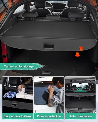 Powerty Retractable Cargo Cover for 2024 Buick Envista, Canvas Texture Trunk Cover Privacy Screen Rear Security Shade for Envista Accessories - size: 2024 | Buick Envista