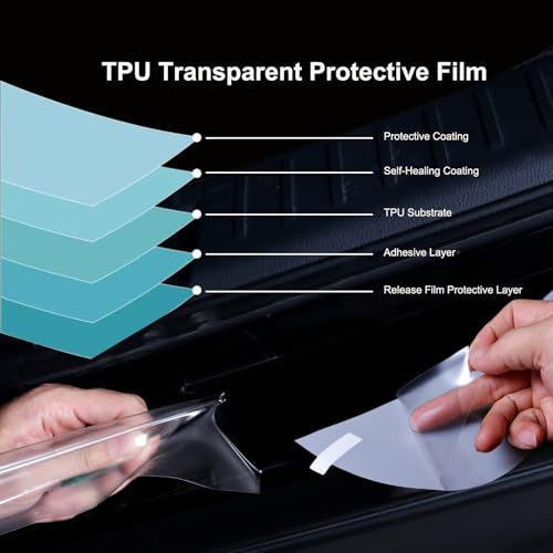 Car Door Sill Protector, 4 Pcs Clear PPF Paint Protection Film Kit, Universal Door Entry Edge Guard & Scuff Plate Protector, Invisible Anti-Scratch Door Step Wrap for Cars, SUV, Trucks - size: Front:23.62"L×3.55"W×2PCS+Rear:15.75"L×3.55"W×2PCS