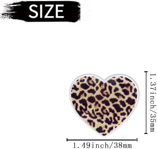 6 Pcs Leopard Print Heart Air Vent Clips, Heart Car Air Fresheners Vent Clips Long Lasting Car Diffuser Vent Clip Cute Interior Decor Charm Decoration Car Accessories for Women Girls