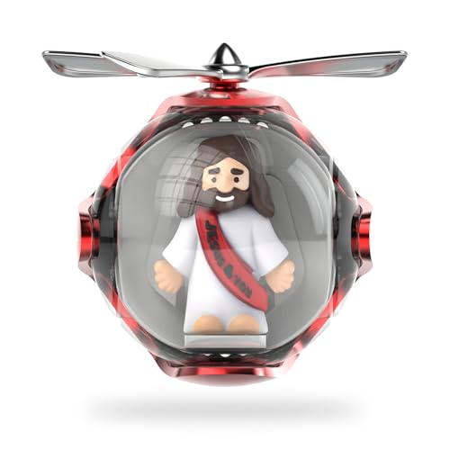 Jesus Loves You Car Air Freshener with 6-Color Auto Light Up & 4 Scented Pads – Subtle Fragrance, Decorative Auto Accessories, Cute Mother's Day and Father's Day Small Gifts - color: A Red Jesus Loves You