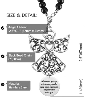 Angel Car Charm, Wherever You Go Whatever You Do May Your Guardian Angel Watch Over You, Rear View Mirror Car Charm, Car Mirror Hanger, New Driver Guardian Angel Gift for Grads