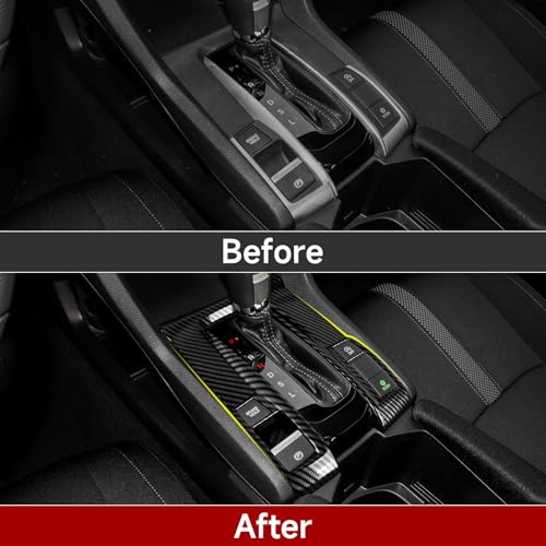 Gear Shift Panel Cover Decals for Honda Civic 2016 2017 2018 2019 2020 2021 10th Gen Accessories ABS Carbon Fiber Interior Stickers - color: Gear Shift Panel, C