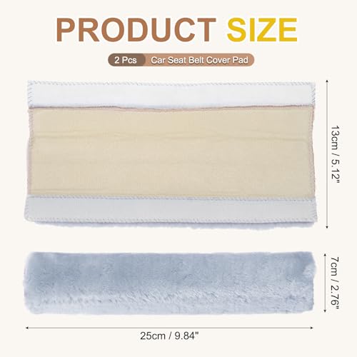 PATIKIL Car Seat Belt Cover Pad, (Blue Gray) (2 Pcs), Soft Fluffy Seatbelt Cushion Shoulder Strap Covers, Suit for - Bag/Auto/Car Accessories - color: Blue Gray